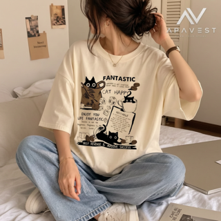 تیشرت نخی طرح گربه